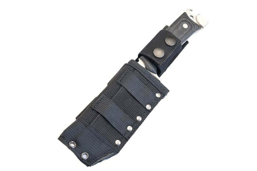 Wildsteer Kodiak KOD01 overlevingsmes 13cm lemmet zwart micarta handvat + nylon schede