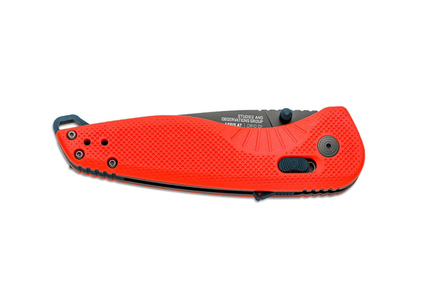 SOG Aegis AT SGAEGISATRIN coltello pieghevole 12,7 cm manico in nylon rosso/fibra di vetro