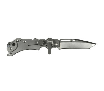 Wildsteer W Pocket WPO01 multifunktionell fällkniv med tantoblad 11,7 cm stålhandtag med glasbrytare och remskärare
