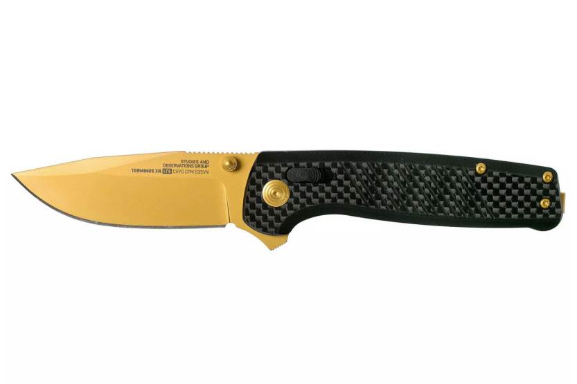 SOG Terminus XR LTE GOLD SGTM1033 folding knife gold blade G10/carbon handle 10.8cm black