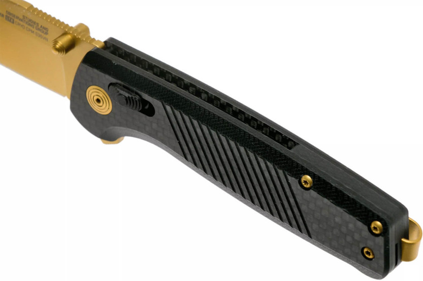 SOG Terminus XR LTE GOLD SGTM1033 taittoveitsi kultainen terä G10/carbon kahva 10.8cm musta