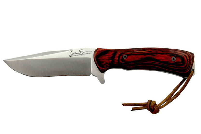 Faca de caça Wildsteer Byron Ferguson WBF0102 Faca de caça com 11 cm de lâmina e cabo em cocobolo + bainha em pele