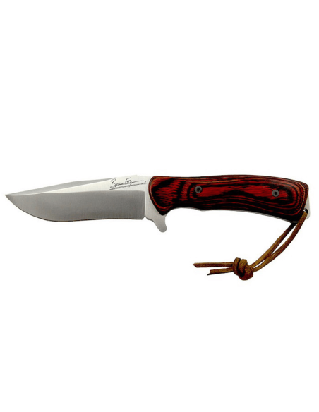 Faca de caça Wildsteer Byron Ferguson WBF0102 Faca de caça com 11 cm de lâmina e cabo em cocobolo + bainha em pele