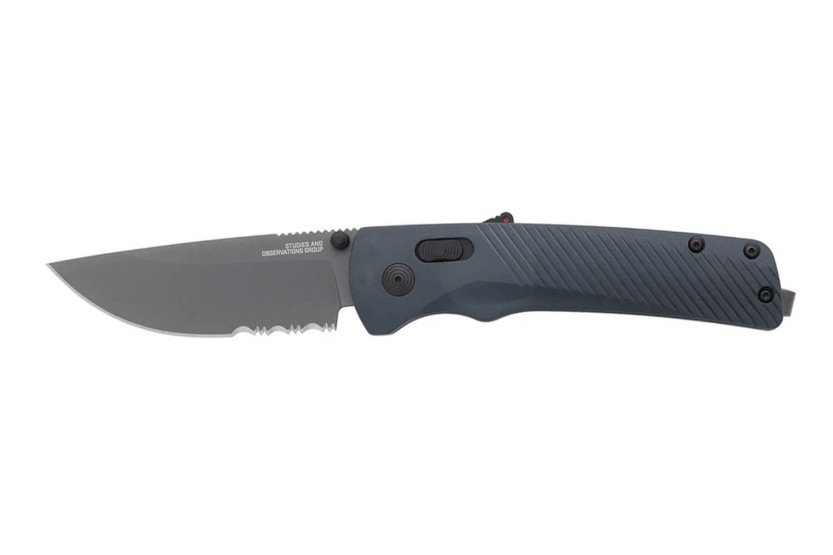 SOG Flash At Grey SGFLASHSGR halvsaget foldekniv med grått nylon/glassfiberhåndtak 11,6 cm