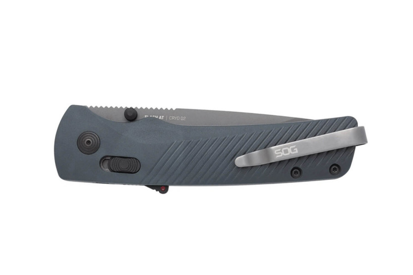 SOG Flash At Grey SGFLASHSGR puolihammastettu taittoveitsi harmaa nylon/lasikuitukahva 11.6cm