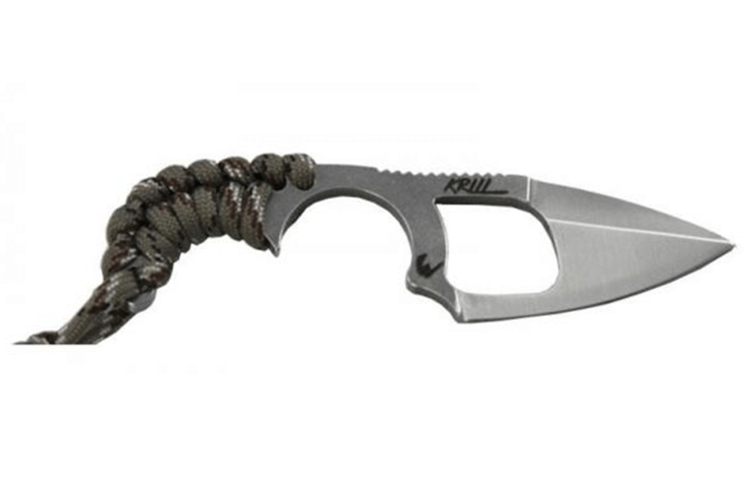 Navalha Wildsteer Krill KR00111 EDC Lâmina de 5 cm Cabo de camuflagem em paracord + bainha em Kydex