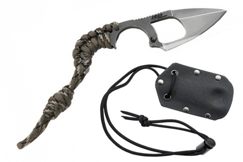 EDC-Messer Wildsteer Krill KR00111 Klinge 5cm Paracord-Griff Camouflage + Kydex-Etui