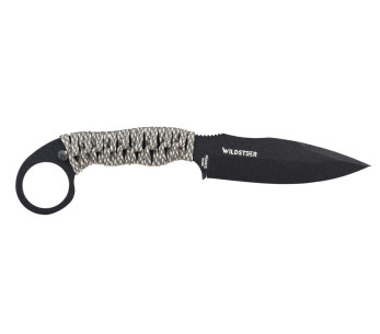 Wildsteer Talim TAL3114 coltello 9,7cm lama nera manico paracord urban camo + fodero Kydex