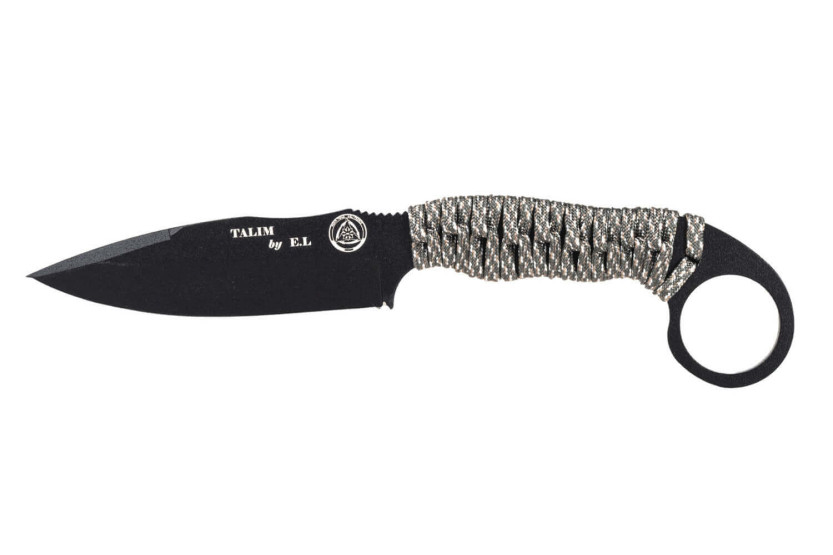Wildsteer Talim TAL3114 coltello 9,7cm lama nera manico paracord urban camo + fodero Kydex