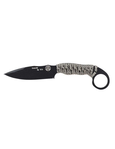 Wildsteer Talim TAL3114 knife 9,7cm black blade urban camo paracord handle + Kydex sheath