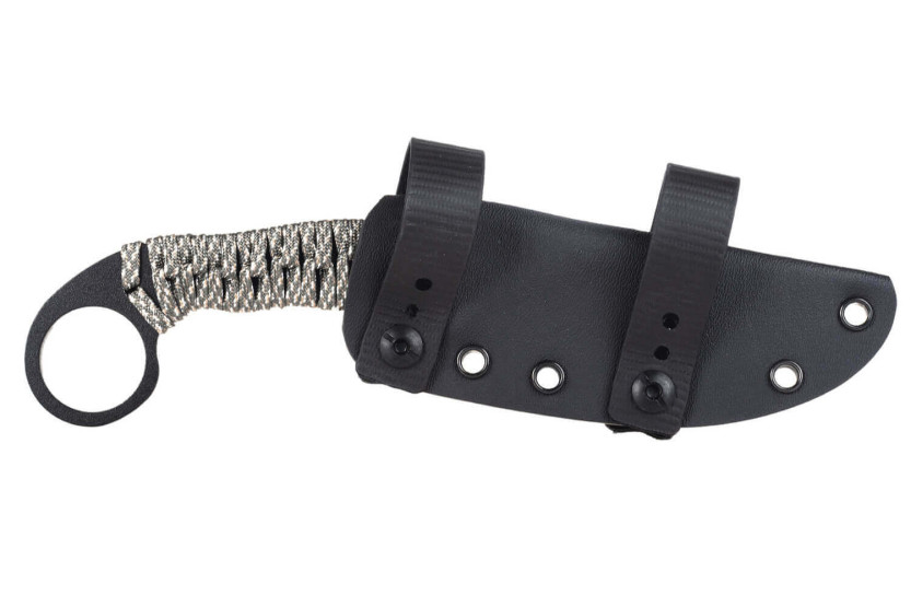 Wildsteer Talim TAL3114 coltello 9,7cm lama nera manico paracord urban camo + fodero Kydex