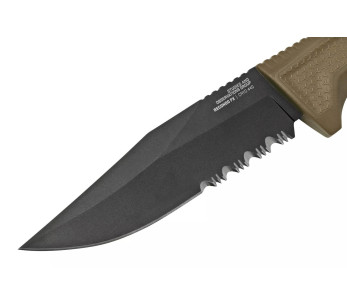 SOG Recondo FX SGRECONDOFXSFDE puukko 11.7cm puolihammastettu terä aavikkokumikahva + tuppi 2