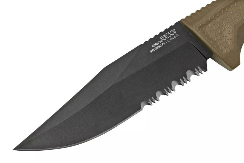 SOG Recondo FX SGRECONDOFXSFDE kniv 11,7cm halvslipat blad ökengummihandtag + slida