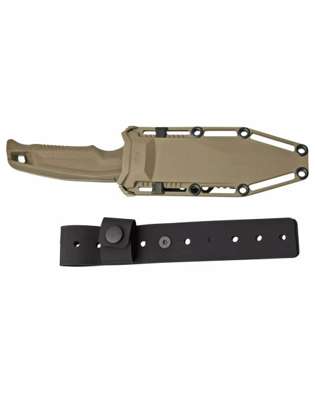 Faca SOG Recondo FX SGRECONDOFXSFDE 11,7 cm lâmina semi-serrilhada cabo de borracha para deserto + bainha