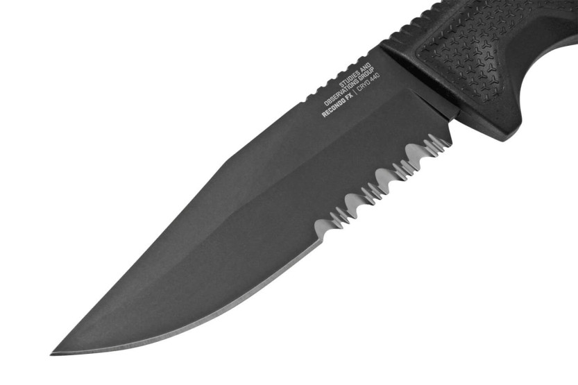 SOG Recondo FX SGRECONDOFXSBK mes 11,7cm gekarteld lemmet zwart rubberen handvat + schede