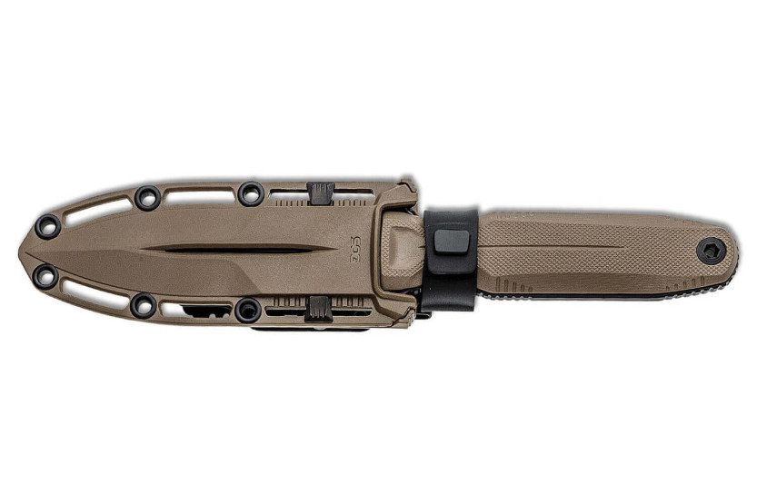 SOG Pentagon FX SGPENTFXFDE kniv 7,6 cm blad desert G10 håndtak med slire