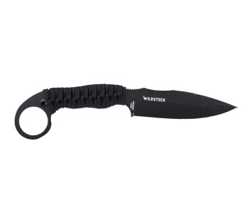 Wildsteer Talim TAL3113 coltello lama nera 9,7cm manico in paracord nero + fodero in Kydex