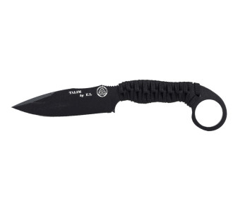 Wildsteer Talim TAL3113 coltello lama nera 9,7cm manico in paracord nero + fodero in Kydex 2