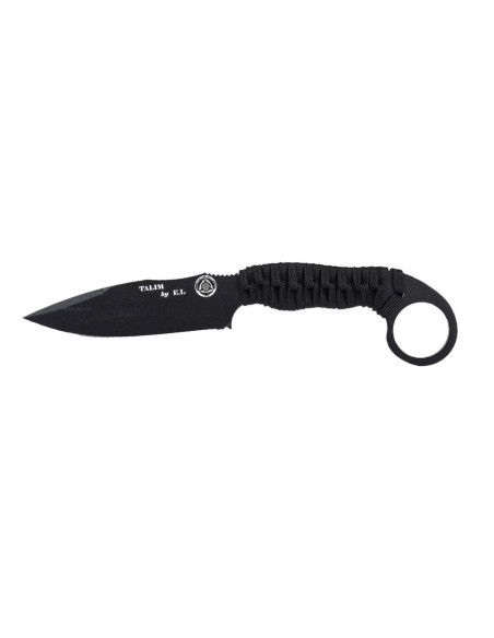 Wildsteer Talim TAL3113 knife black blade 9,7cm black paracord handle + Kydex sheath