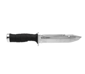 Wildsteer Krypton-B KRYB0115 kniv 17,5 cm blad svart taktiprenhåndtak med slående pommel + POM-skaft