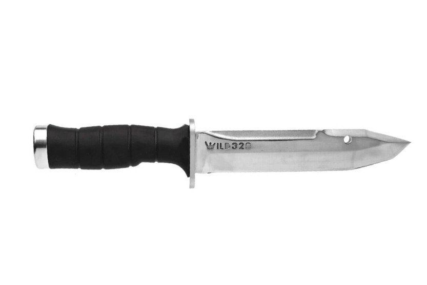 Wildsteer Krypton-B KRYB0115 kniv 17,5 cm blad svart taktiprenhåndtak med slående pommel + POM-skaft