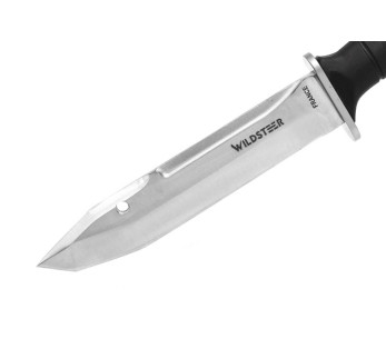 Wildsteer Messer Krypton-B KRYB0115 Klinge 17,5cm Griff Tactiprene schwarz mit Schlagknauf + POM-Etui 2