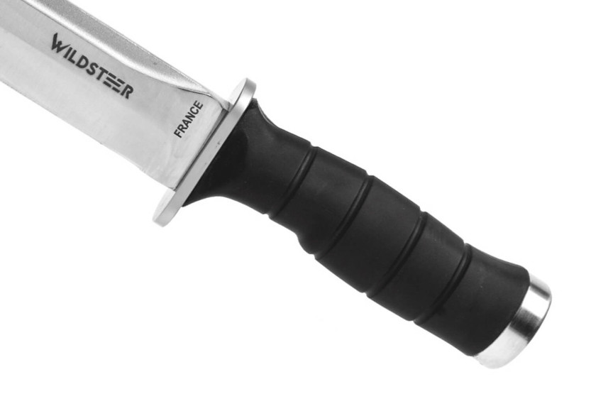 Wildsteer Krypton-B KRYB0115 knife 17.5cm blade black Tactiprene handle with striking pommel + POM sheath