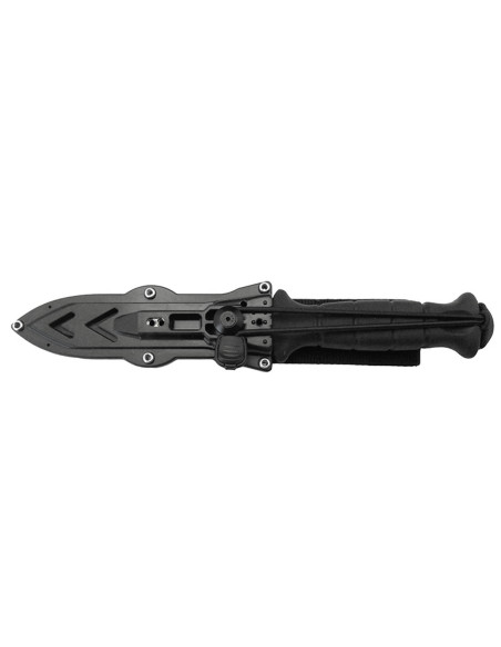 Wildsteer Sherkan SHE3113 svart tantoblad 13,5cm svart taktiprenehandtag + POM/nylon slida