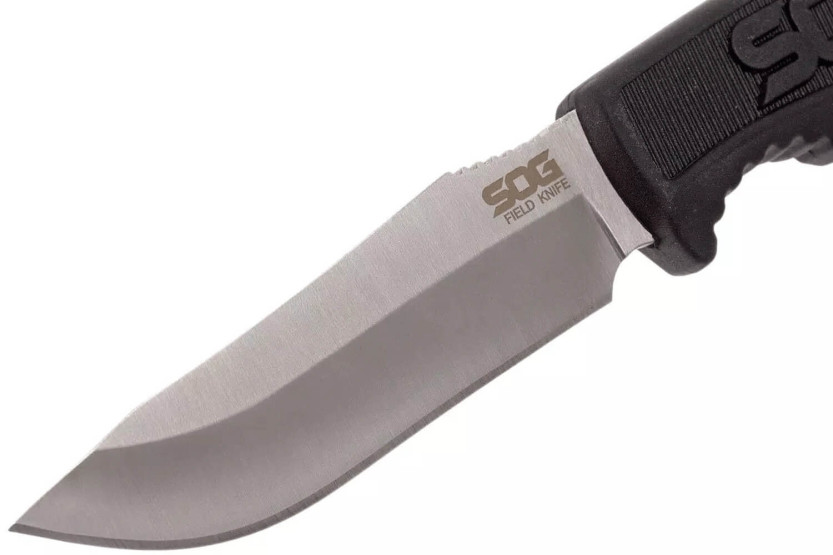Messer SOG Field Knife SGFK1001 Klinge 10,2cm Griff aus schwarzem TPR + Kydexscheide
