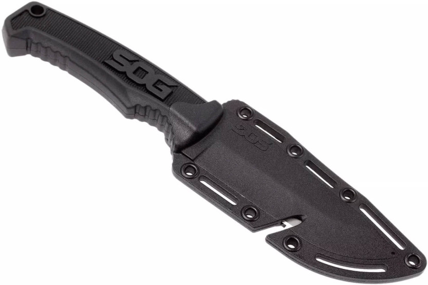 SOG Field Knife SGFK1001 lama da 10,2 cm con manico in TPR nero + fodero in Kydex