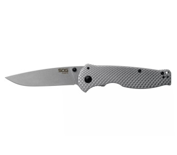 Faca dobrável SOG Flash FL SGFLASH com cabo de aço inoxidável de 11,4 cm