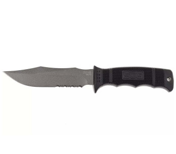 SOG Seal Pup SGM37N kniv 12cm halvslipat blad svart nylon/glasfiberhandtag + slida