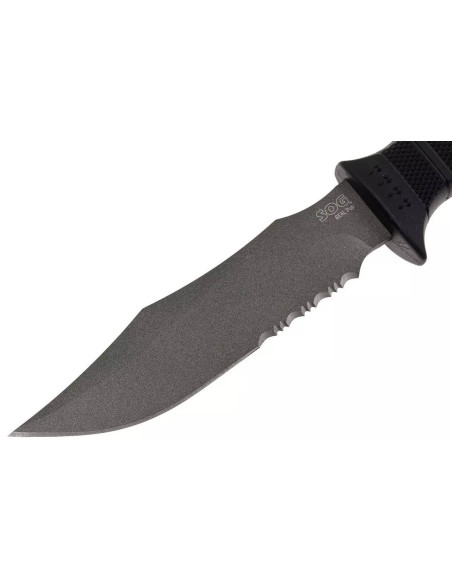 SOG Seal Pup Messer SGM37N 12cm halbverzahnte Klinge Nylon/Glasfaser Griff schwarz + Etui