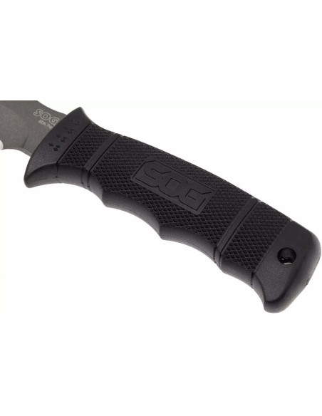 SOG Seal Pup SGM37N kniv 12 cm halvtandet blad sort nylon/glasfiberhåndtag + skede