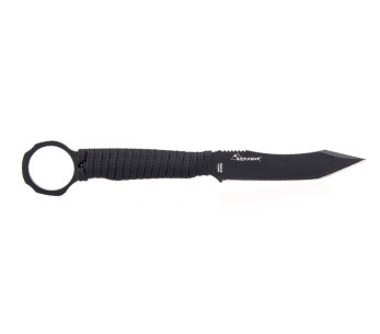 Wildsteer SCO3113 Scorpion coltello nero lama tanto 8,4cm manico nero paracord + fodero Kydex