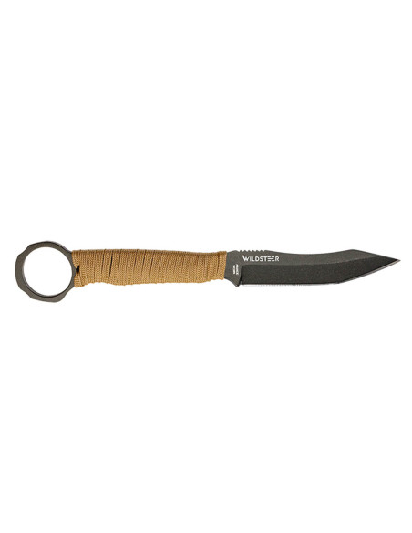 Wildsteer Scorpion Messer SCO3111 schwarze Tanto-Klinge 8,4cm Paracord Griff Desert + Kydex Etui