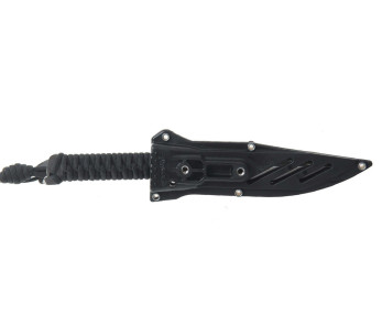 Wildsteer Wild Tech4 WT40113 coltello 9 cm lama nera manico in paracord + fodero POM 2
