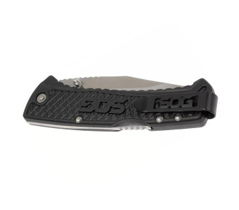 SGTD1011 Navaja plegable SOG Traction con mango negro antideslizante de nylon/fibra de vidrio 11.4cm 2