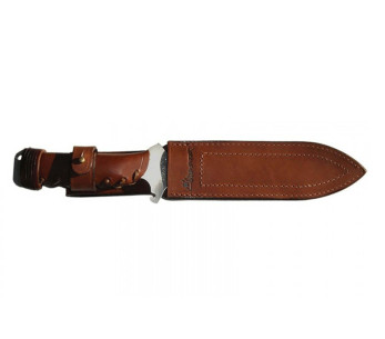 Wildsteer X Wild XW0102 coltello da caccia lama 16cm manico in pelle marrone + fodero in pelle abbinato 2