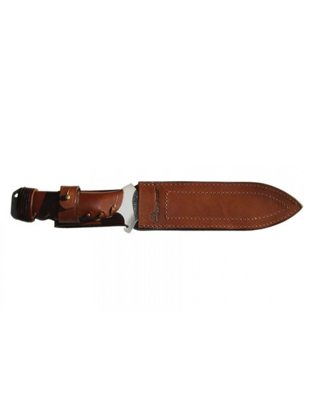 Faca de caça Wildsteer X Wild XW0102 Lâmina de 16 cm cabo em pele castanha + bainha em pele a condizer