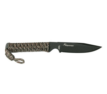 Wildsteer Wild Tech4 WT43111 kniv 9 cm svart blad Desert Camo paracordhåndtak + POM-kappe