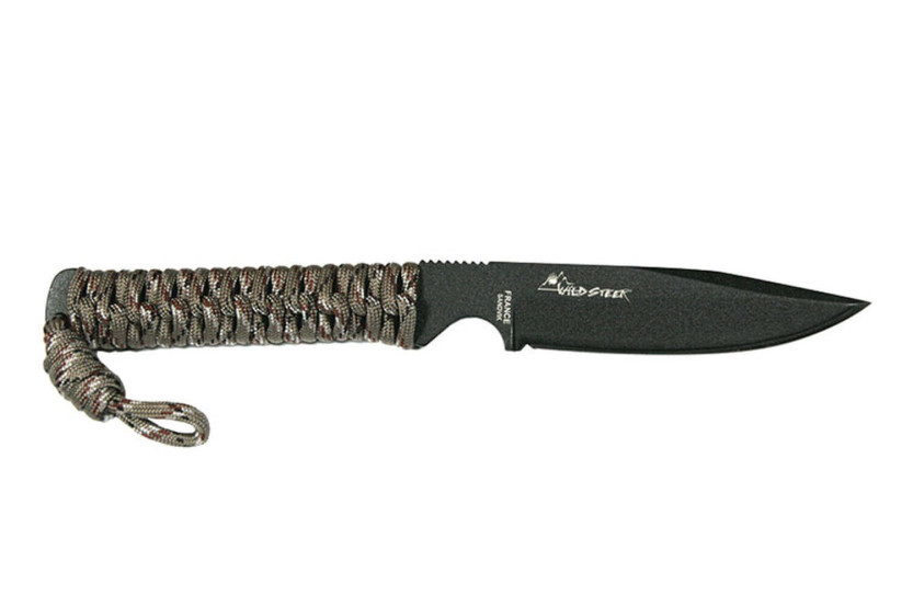 Wildsteer Messer Wild Tech4 WT43111 Klinge schwarz 9cm Paracord Griff Desert Camo + POM Etui