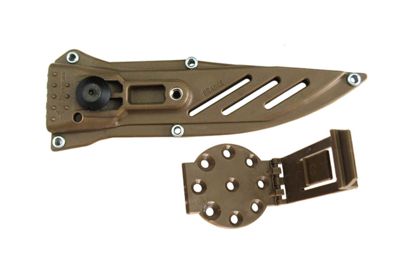 Wildsteer Wild Tech4 WT43111 veitsi 9cm musta terä Desert Camo paracord kahva + POM tuppi