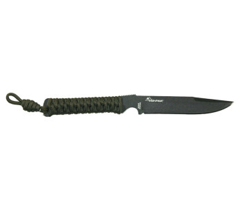 Wildsteer Wild Tech4 XL WT4XL3112 Cuchillo 11,5cm hoja negra Mango paracord caqui + funda POM
