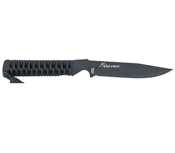 Wildsteer Wild Tech4 XL Knife WT4XL3113 svart blad 11,5 cm svart paracordhåndtak + POM-kappe