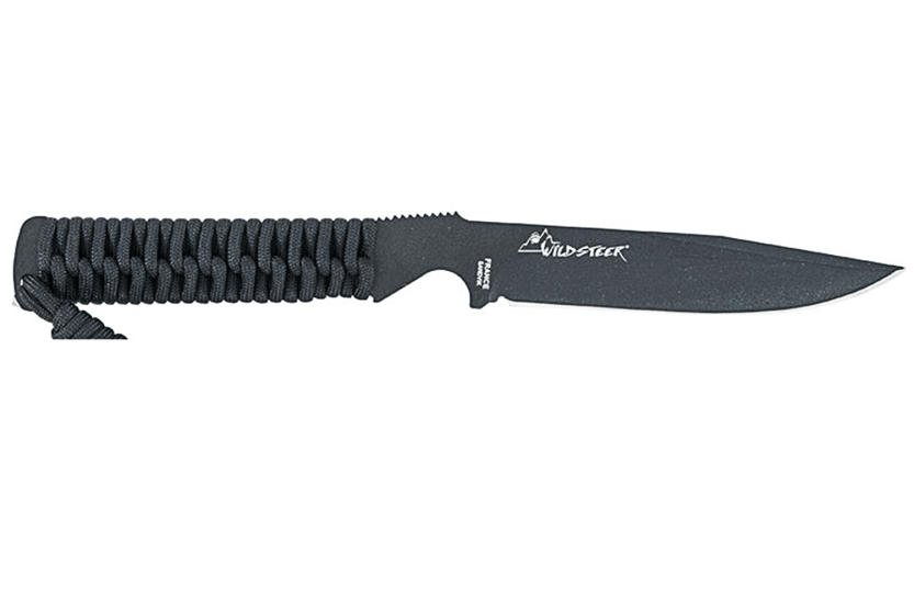 Wildsteer Wild Tech4 XL Mes WT4XL3113 zwart lemmet 11,5cm zwart paracord handvat + POM schede