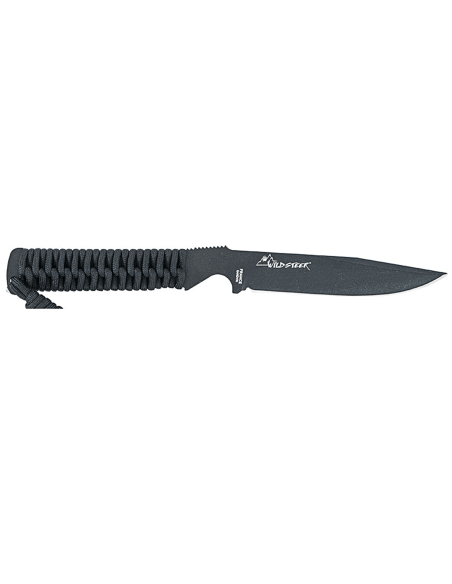 Wildsteer Wild Tech4 XL Coltello WT4XL3113 lama nera 11,5 cm manico in paracord nero + fodero in POM