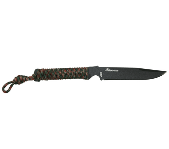 Wildsteer Wild Tech4 XL WT4XL3116 kniv 11,5cm svart blad Woodland Camo paracordhandtag + POM slida