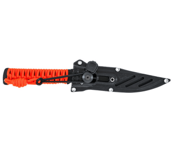 Wildsteer Wild Tech4 XL WT4XL3122 kniv 11,5 cm svart blad Fluo Orange paracordhåndtak + POM-kappe 2