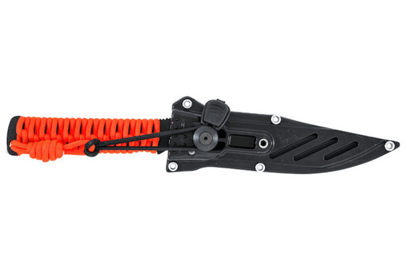Wildsteer Wild Tech4 XL WT4XL3122 kniv 11,5 cm svart blad Fluo Orange paracordhåndtak + POM-kappe